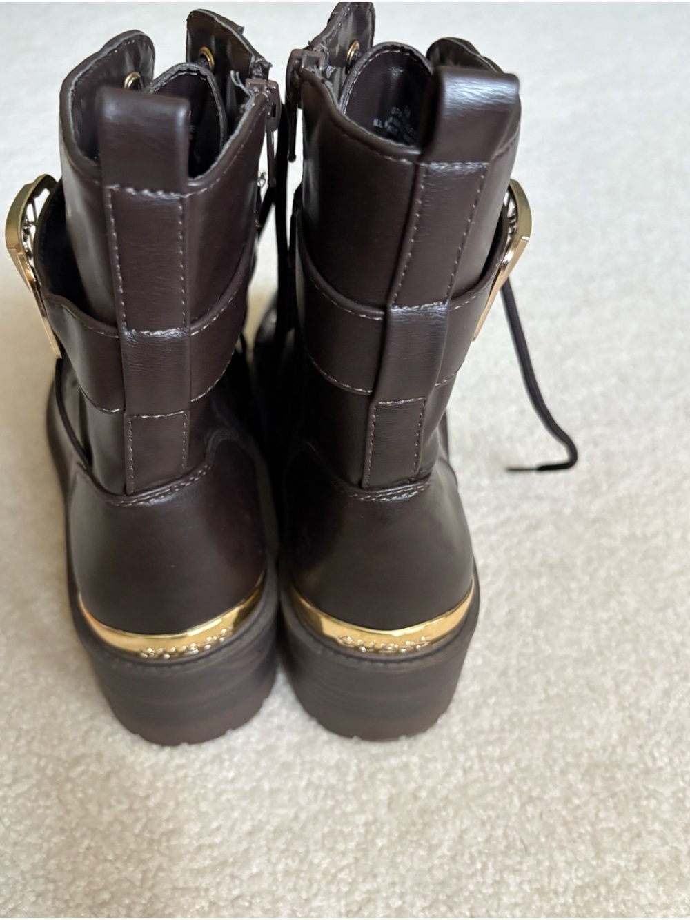 NWOT GUESS Combat Boots Dark Brown Women's Size 9 - Picture 12 of 14